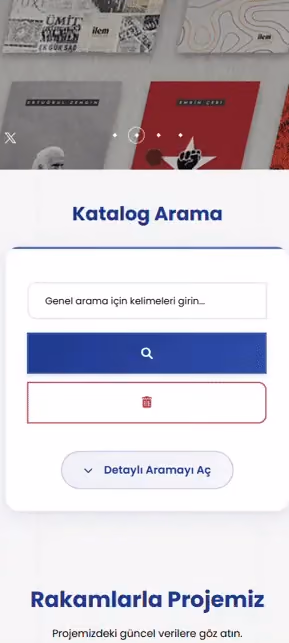 İslamcı Dergiler Projesi mobil katalog arama akışı